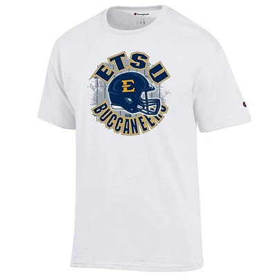 ETSU Champion Circle with Helmet Over Field Tee