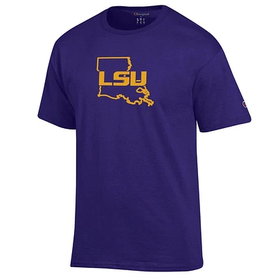 LSU Champion Logo Over State Tee