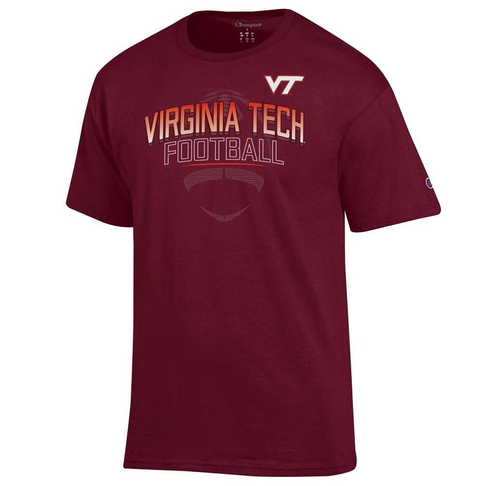 Virginia Tech Champion Arch Over Tonal Football Tee