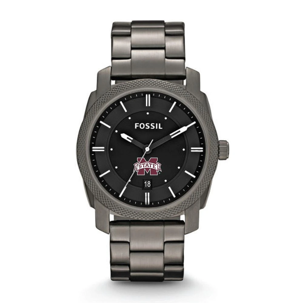 Mississippi State Fossil Machine Smoke Stainless Steel Watch