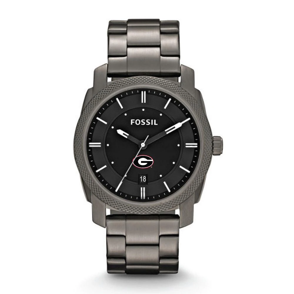 Georgia Fossil Machine Smoke Stainless Steel Watch