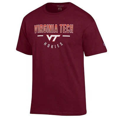 Virginia Tech Champion Straight Over Logo Reverse Arch Tee