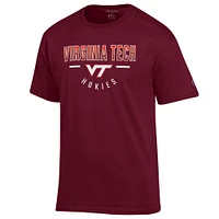 Virginia Tech Champion Straight Over Logo Reverse Arch Tee