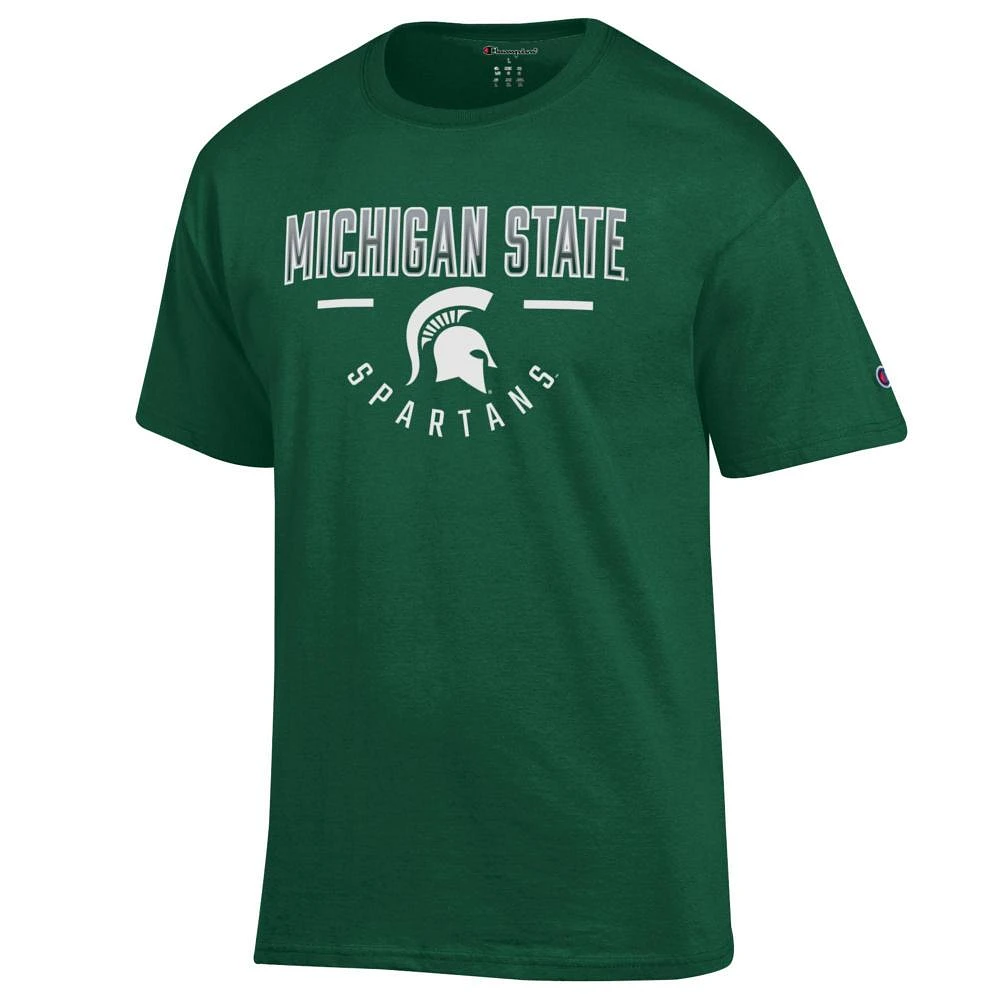 Michigan State Champion Straight Over Logo Reverse Arch Tee