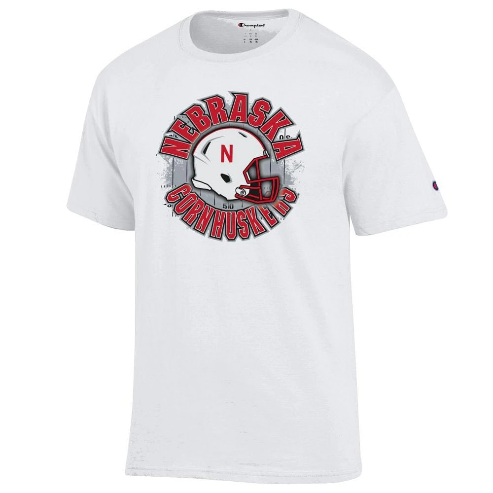 Nebraska Champion Circle with Helmet Over Field Tee