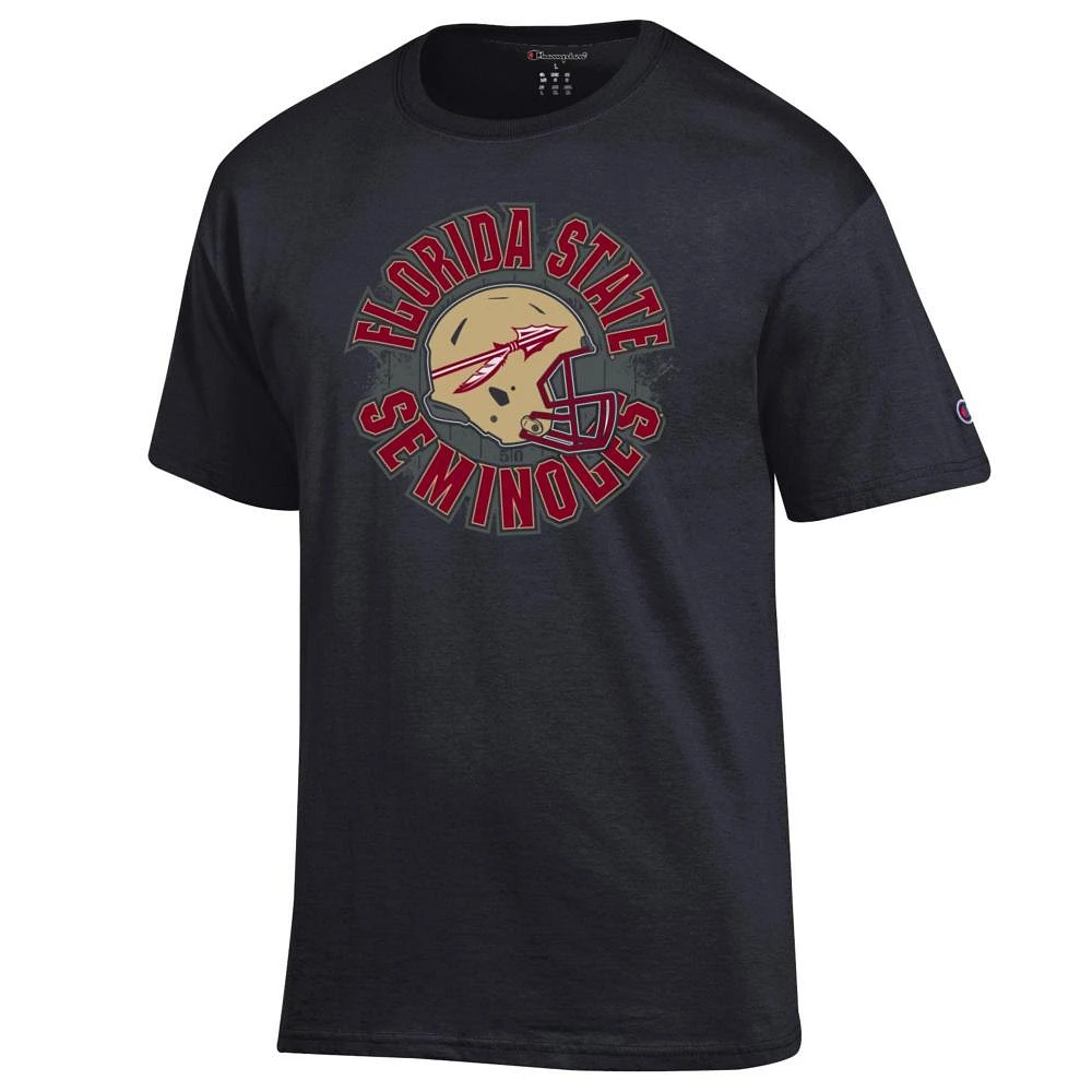 Florida State Champion Circle with Helmet Over Field Tee