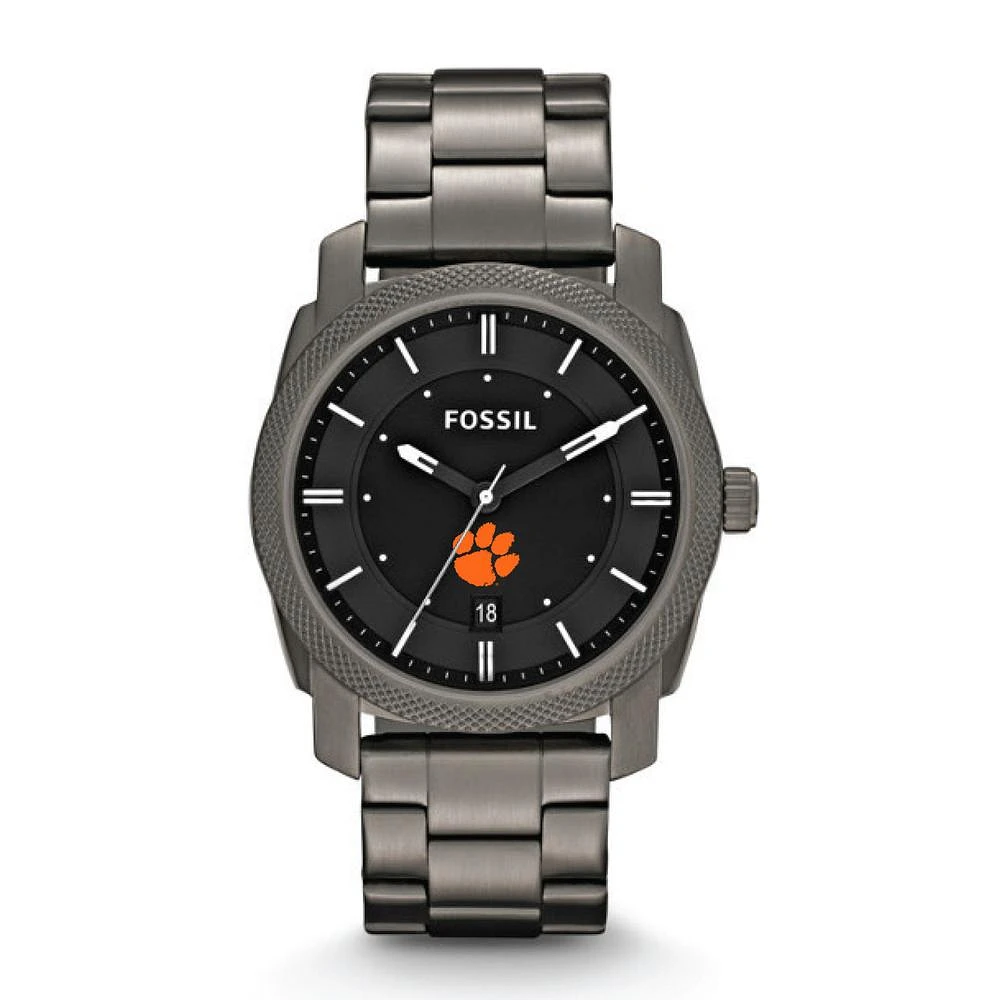 Clemson Fossil Machine Smoke Stainless Steel Watch