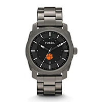 Clemson Fossil Machine Smoke Stainless Steel Watch