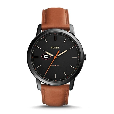 Georgia Fossil Slim 3 Hand Leather Watch