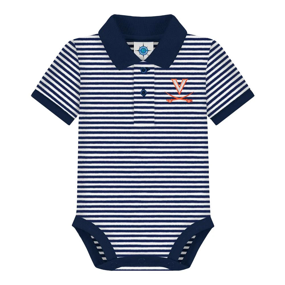 Virginia Creative Knitwear Infant Striped Polo Bodysuit