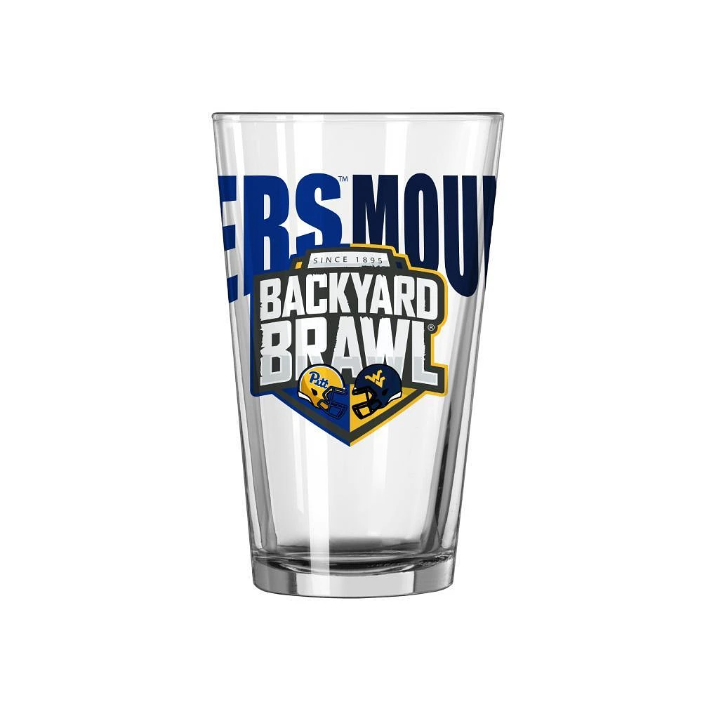 West Virginia Backyard Brawl 16 Oz Pint Glass