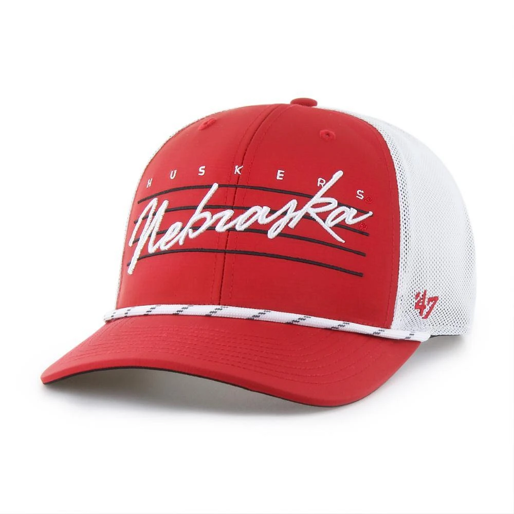 Nebraska 47 Brand Downburst Rope Trucker Snapback Cap