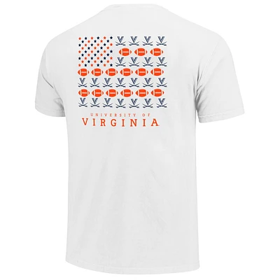 Virginia Image One American Flag Football Comfort Colors Tee