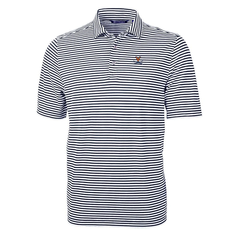 Virginia Cutter and Buck Striped Virtue Eco Pique Polo