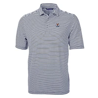 Virginia Cutter and Buck Striped Virtue Eco Pique Polo