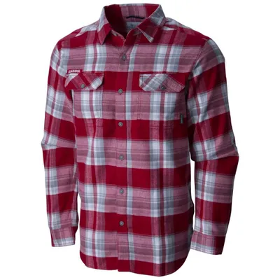 Alabama Columbia Flare Gun Long Sleeve Flannel Shirt (Red Velvet Plaid)