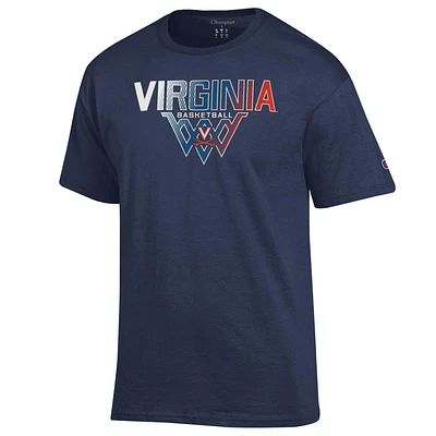 Virginia Champion Wordmark Basketball Over Logo/Net Tee