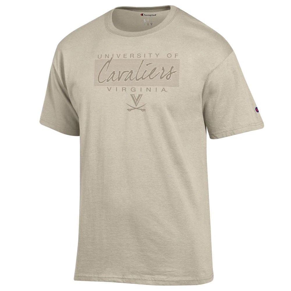 Virginia Hoos Champion Tonal Script/Stack Over Logo Tee