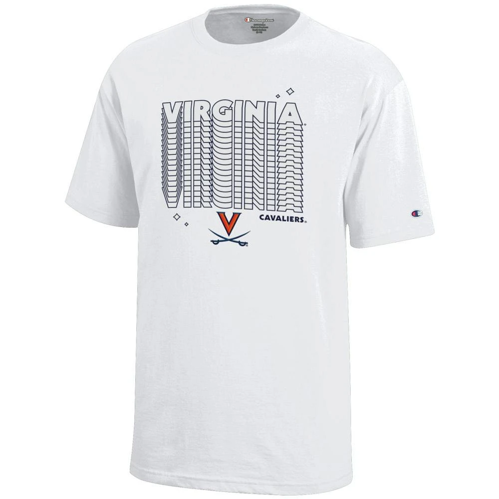 Virginia Champion YOUTH Wordmark Repeat Over Logo Tee