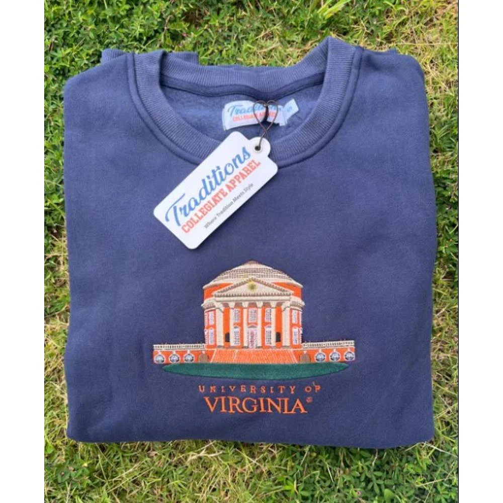 Virginia Campus Building Embroidered Crew