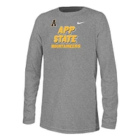 App State Nike YOUTH Legend School Mascot Long Sleeve Tee