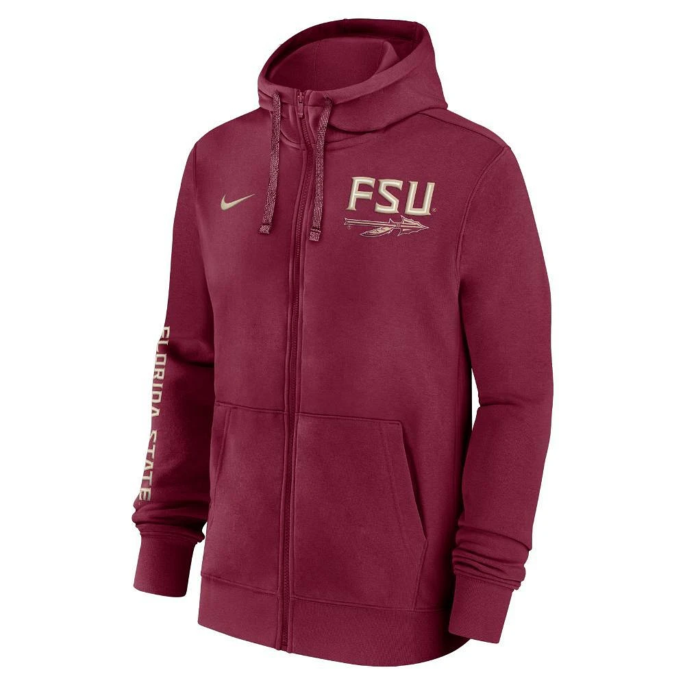 Florida State Nike Team Issue Full Zip Club Hoodie