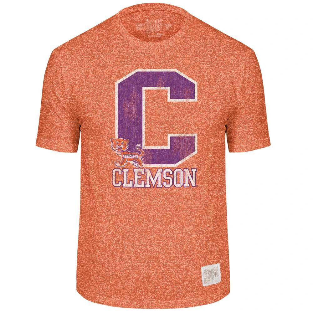 Clemson Retro Brand Block C Mock Twist Tee