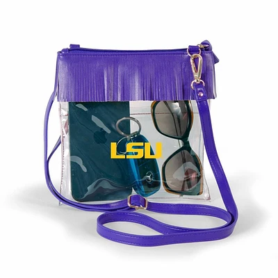 LSU Judyann Fringe Crossbody Clear Bag