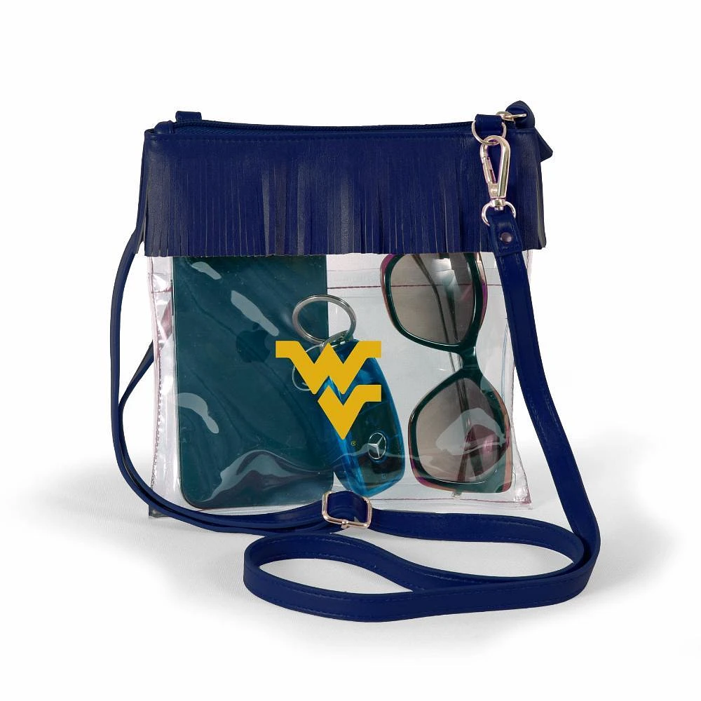 West Virginia Judyann Fringe Crossbody Clear Bag