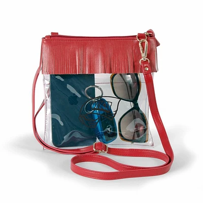 Western Kentucky Judyann Fringe Crossbody Clear Bag