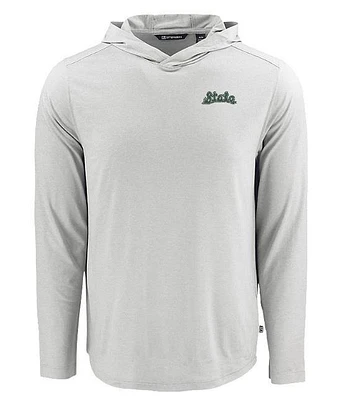 Michigan State Script Cutter & Buck Coastline Epic Comfort Hooded Shirt