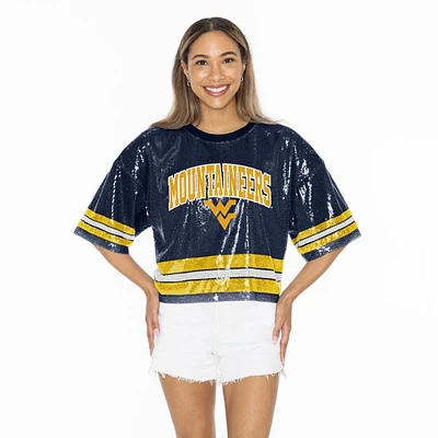 West Virginia Gameday Couture Own the Game Full Sequin Crop Jersey