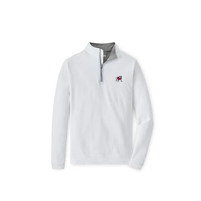 Georgia Standing Bulldog Peter Millar Perth Performance 1/4 Zip Pullover