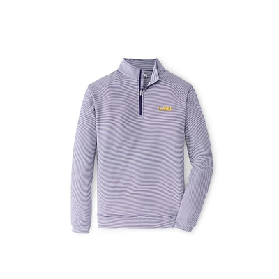 LSU Perth Sugar Stripe Performance 1/4 Zip Pullover