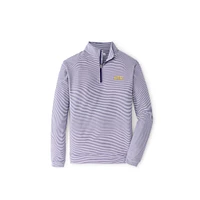 LSU Perth Sugar Stripe Performance 1/4 Zip Pullover