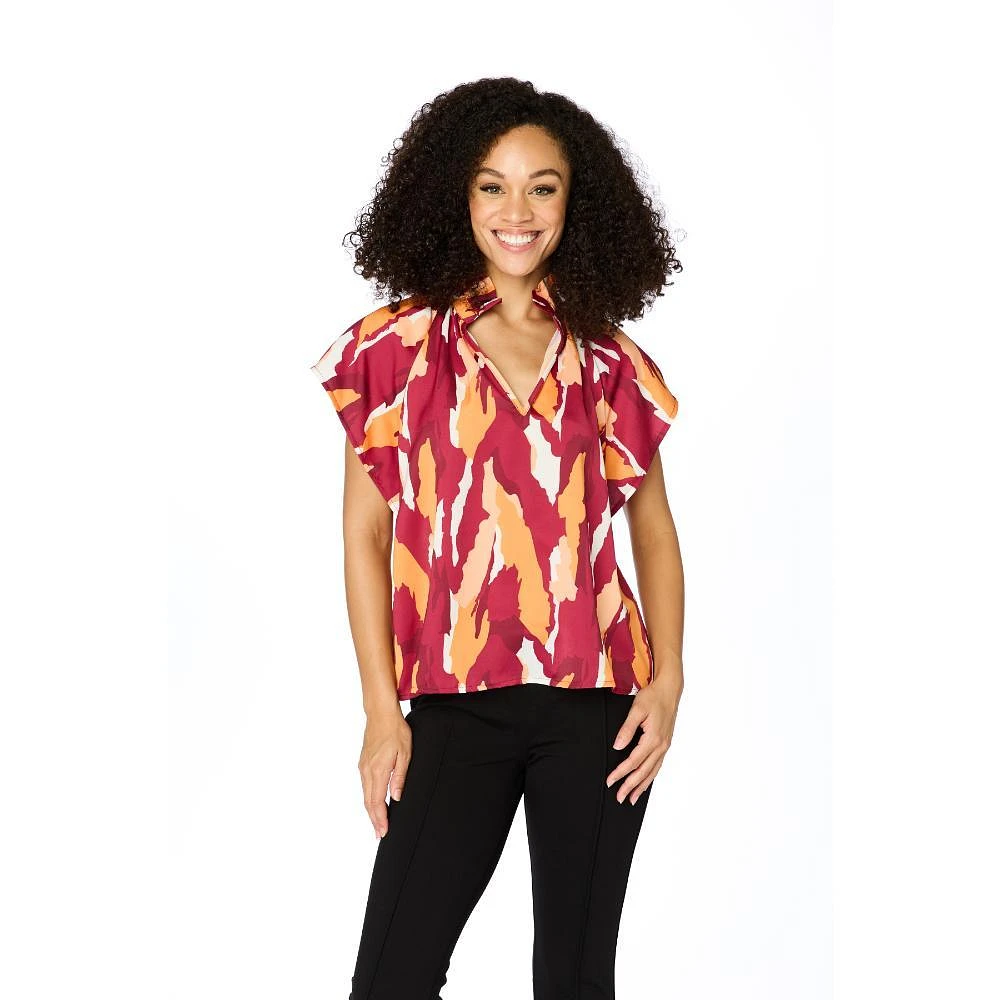 Maroon and Orange Stewart Simmons The Abstract Blouse