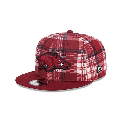 Arkansas New Era 950 Plaid Statement Flat Bill Snapback Cap