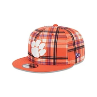 Clemson New Era 950 Plaid Statement Flat Bill Snapback Cap