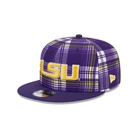 LSU New Era 950 Plaid Statement Flat Bill Snapback Cap