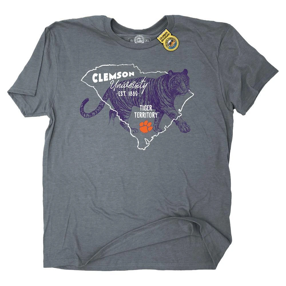 Clemson The Duck Company Collegiate State Outline Tee