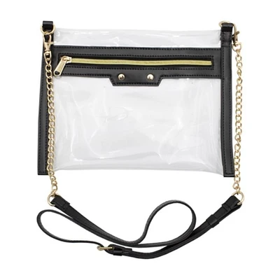 Capri Designs Front Zipper Flat Crossbody Clear Bag