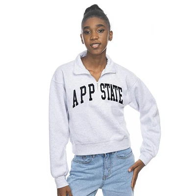 App State Zoozatz Women's Sport Crop 1/4 Zip Crew