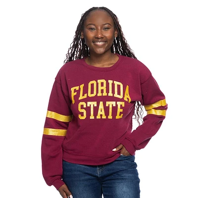 Florida State Zoozatz Women's Glitter Sleeve Crew