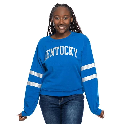 Kentucky Zoozatz Women's Glitter Sleeve Crew