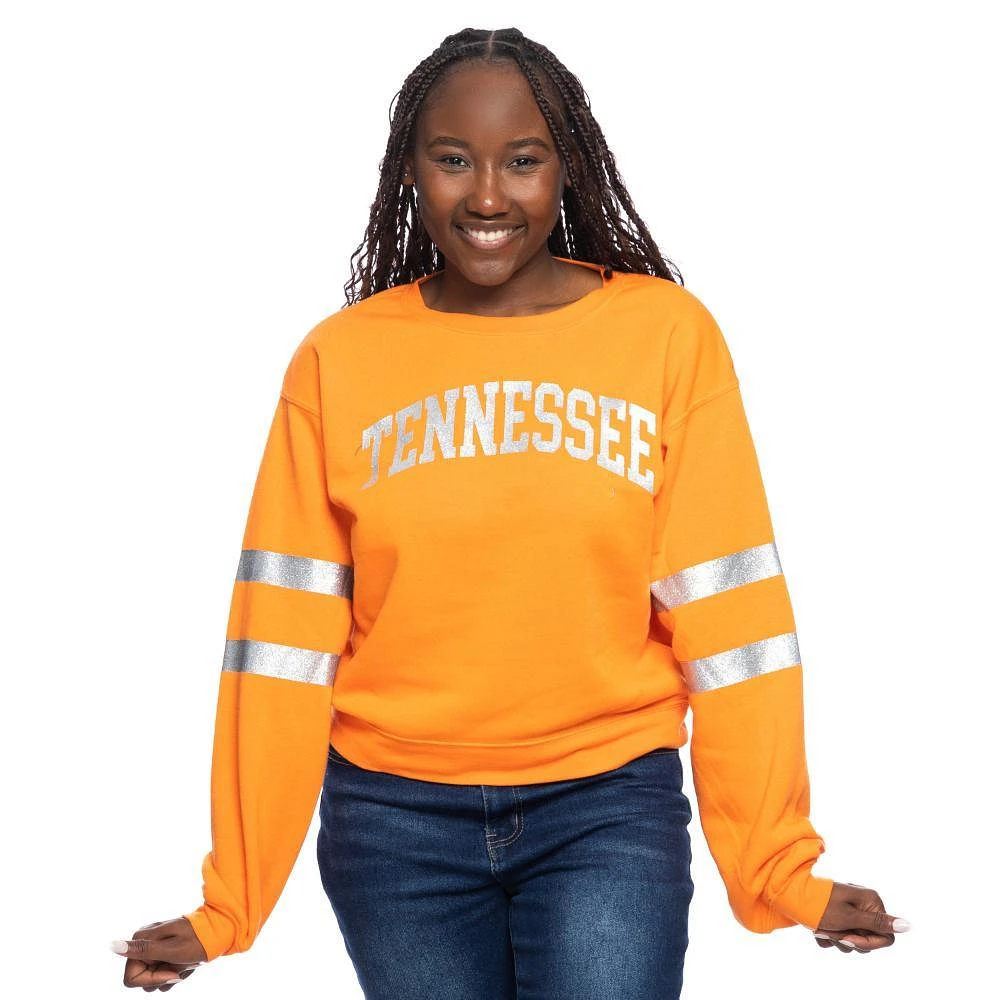 Tennessee Zoozatz Women's Glitter Sleeve Crew