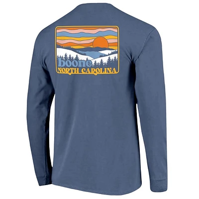 Boone Mountain Waves Comfort Colors Long Sleeve Tee