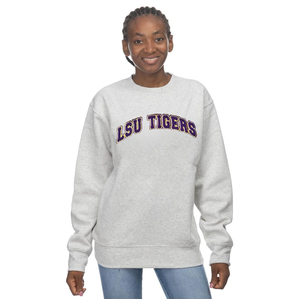 LSU Zoozatz Chenille Applique with Outline Sport Crew