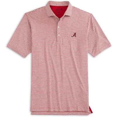 Alabama Johnnie-O Clipper Striped Jersey Performance Polo