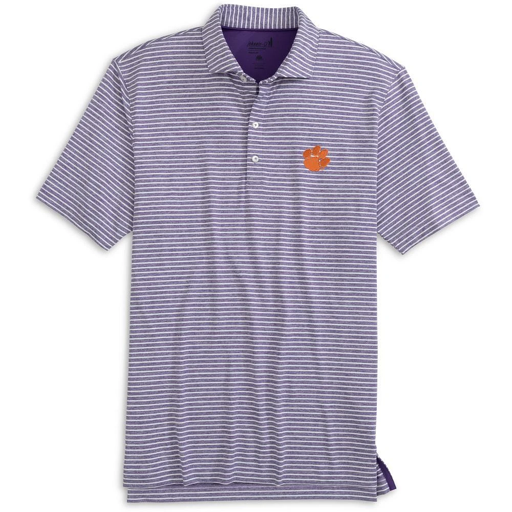 Clemson Johnnie-O Clipper Striped Jersey Performance Polo