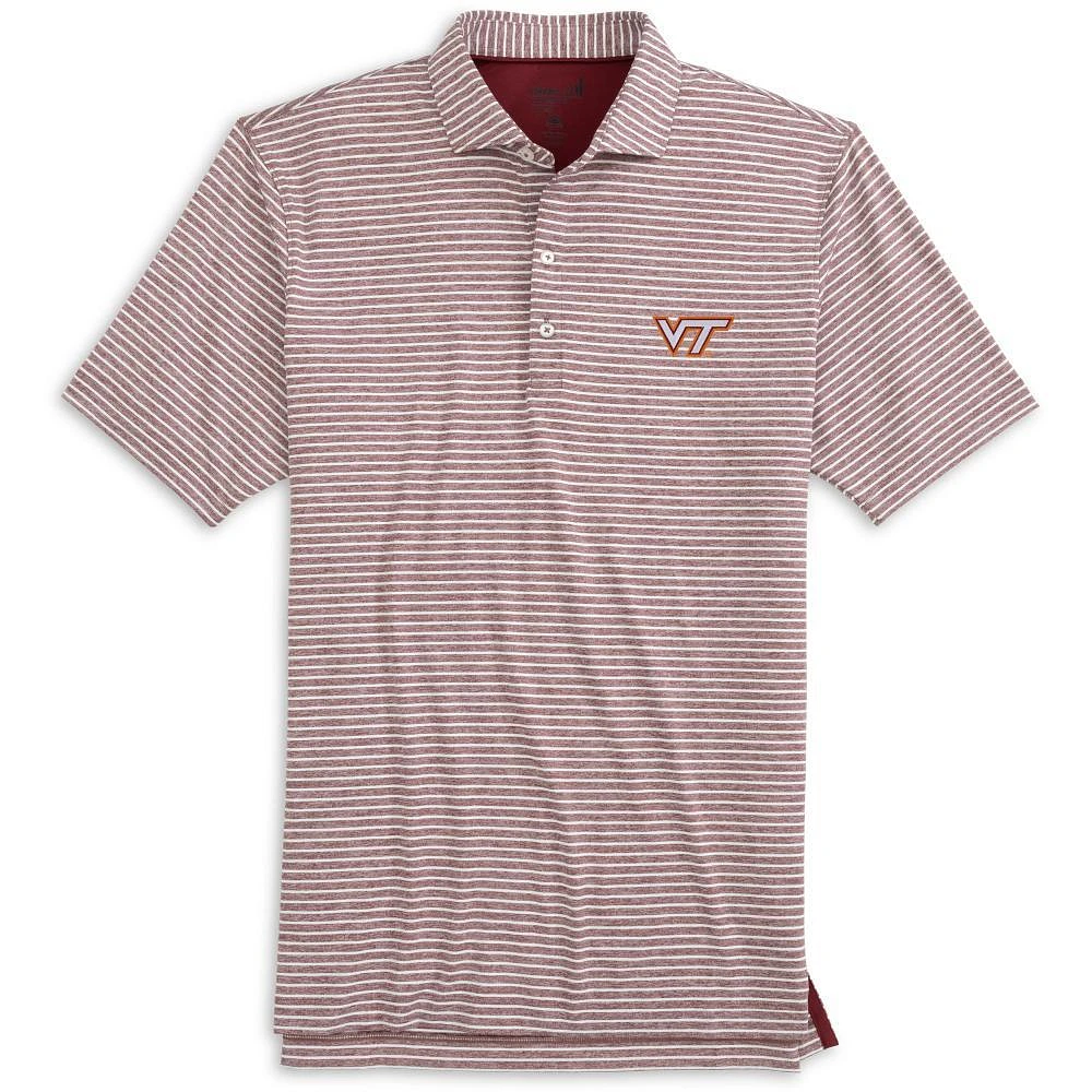 Virginia Tech Johnnie-O Clipper Striped Jersey Performance Polo